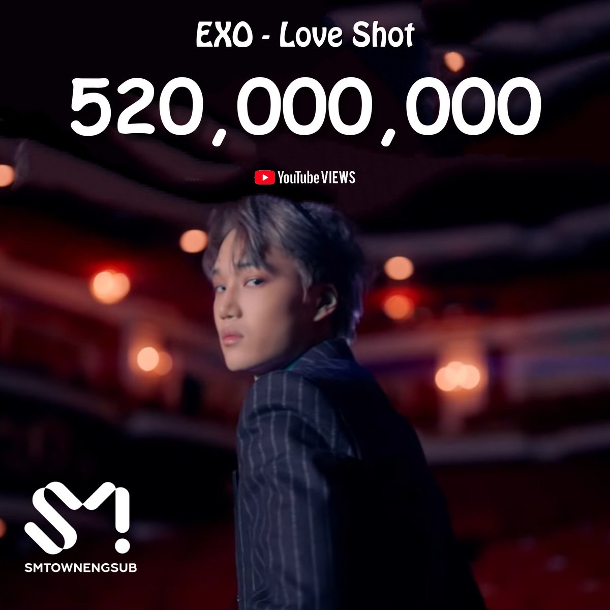 .@weareoneEXO 'Love Shot' becomes the 1st and fastest SM music video to hit 520,000,000 views on YouTube