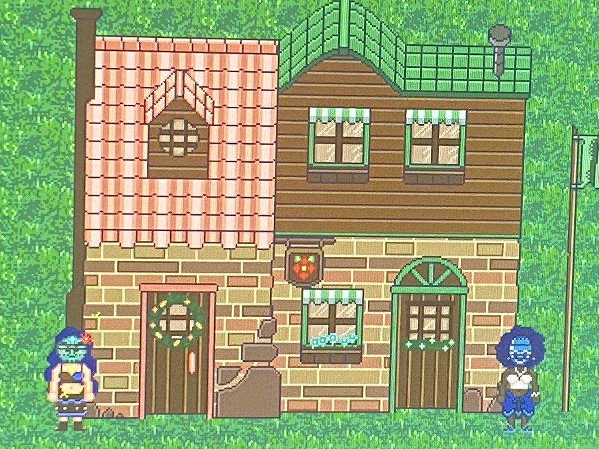 Behind3Mask's tweet photo. I originally made these house for these two characters but I’m thinking about making a new npc https://t.co/DOtg2OSQMs