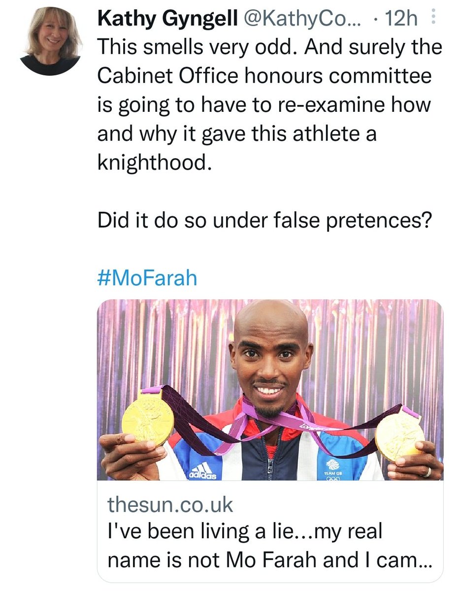 Parody_PM's tweet image. How to tell if you are a Tory:
When you hear about someone overcoming child trafficking to become a world class athlete, your first thought is to strip them of their honours.
Proud of you Kathy.