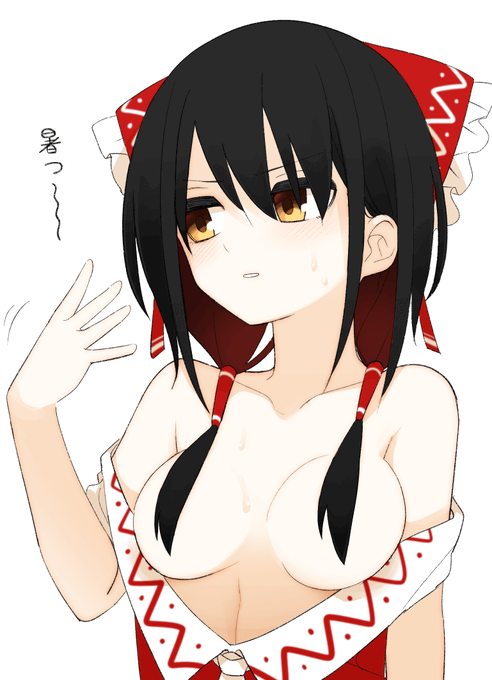 半裸な霊夢さん 