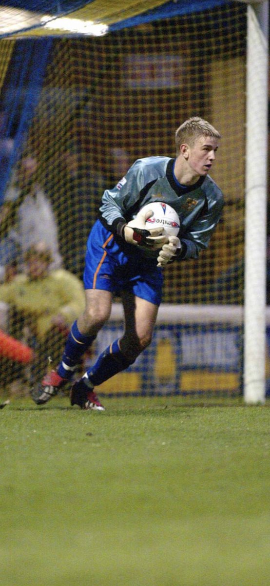 Goalkeepersofn1's tweet image. A young 17 year old Joe Hart collects a ball for Shrewsbury, playing in the conference where it all became for him, would go onto have a fantastic career at the highest level for club and country