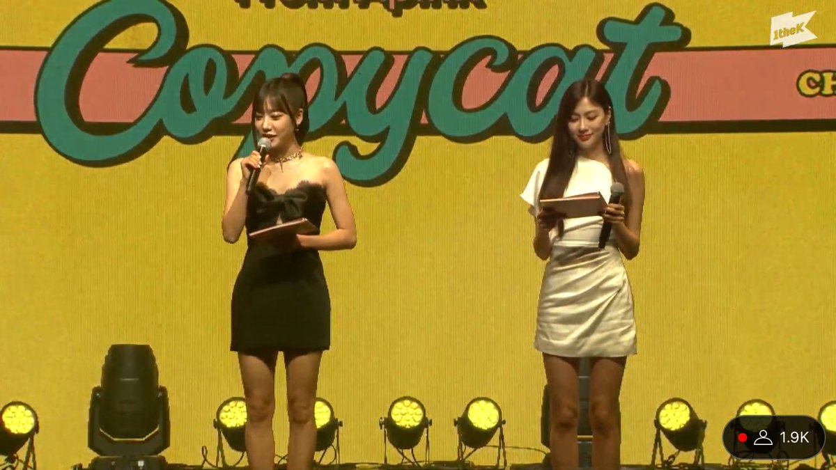 chobomfolder's tweet photo. maknae line mc for today’s showcase for chobom! 

#Apink #ChoBom #Copycat https://t.co/0bBl83lkC9