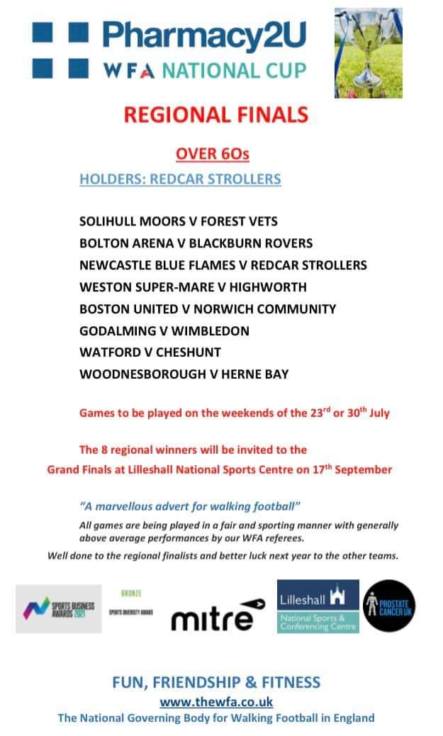 CHESHUNT over 60s are in action at Meridian Centre Watford in Regional National Cup final tomorrow 8pm ko ... one more game to reach National Finals... come on you AMBERS
<a href="/AmbersInclusive/">Cheshunt Inclusive FC (Youth & Adult)</a> <a href="/cheshuntfcscore/">Cheshunt FC</a> @Cheshuntfcwomen <a href="/Cheshunt_FC/">Cheshunt FC Official</a> <a href="/cheshuntwwfc/">Cheshunt Women’s WFC</a> <a href="/BroxbourneBC/">Broxbourne Council</a> <a href="/cheshuntspot/">Spotted Cheshunt</a>