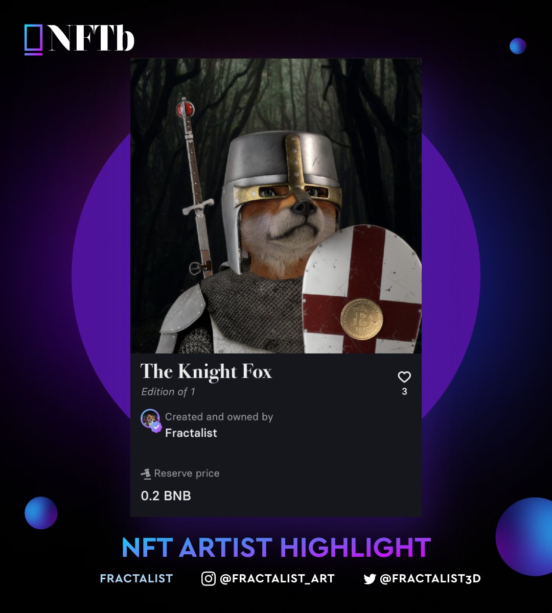 PixelRealmlabs's tweet image. 🎨NFT Artist Highlight🎨

Hear more about one of NFTb's artists &amp;amp; his NFT journey in this thread!

Today, we're featuring @fractalist3d from Germany. Connect with him on Twitter!

More👇

$NFTB