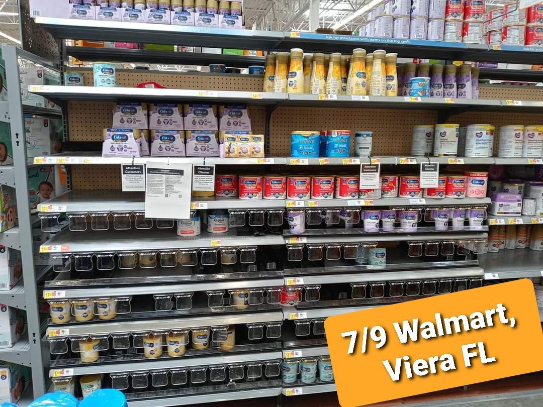 BuildUpRDNs's tweet image. there are &amp;gt;4.7K @Walmart stores in the US. These are often the only stores in rural communities &amp;amp; where WIC recipients have to go to get #infantformula...&amp;amp; shelves across the country  STILL look like this...who is #formulashortage harming the most?