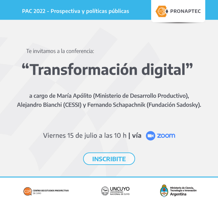 RadarVTIC's tweet image. 🗓  Julio 15, 2022 
@uncuyo @ciencia_ar #TransformaciónDigital 
escenarios futuros,  desafíos sectoriales  y su  vinculación con la región y el territorio
argentina.gob.ar/ciencia/seppCT…