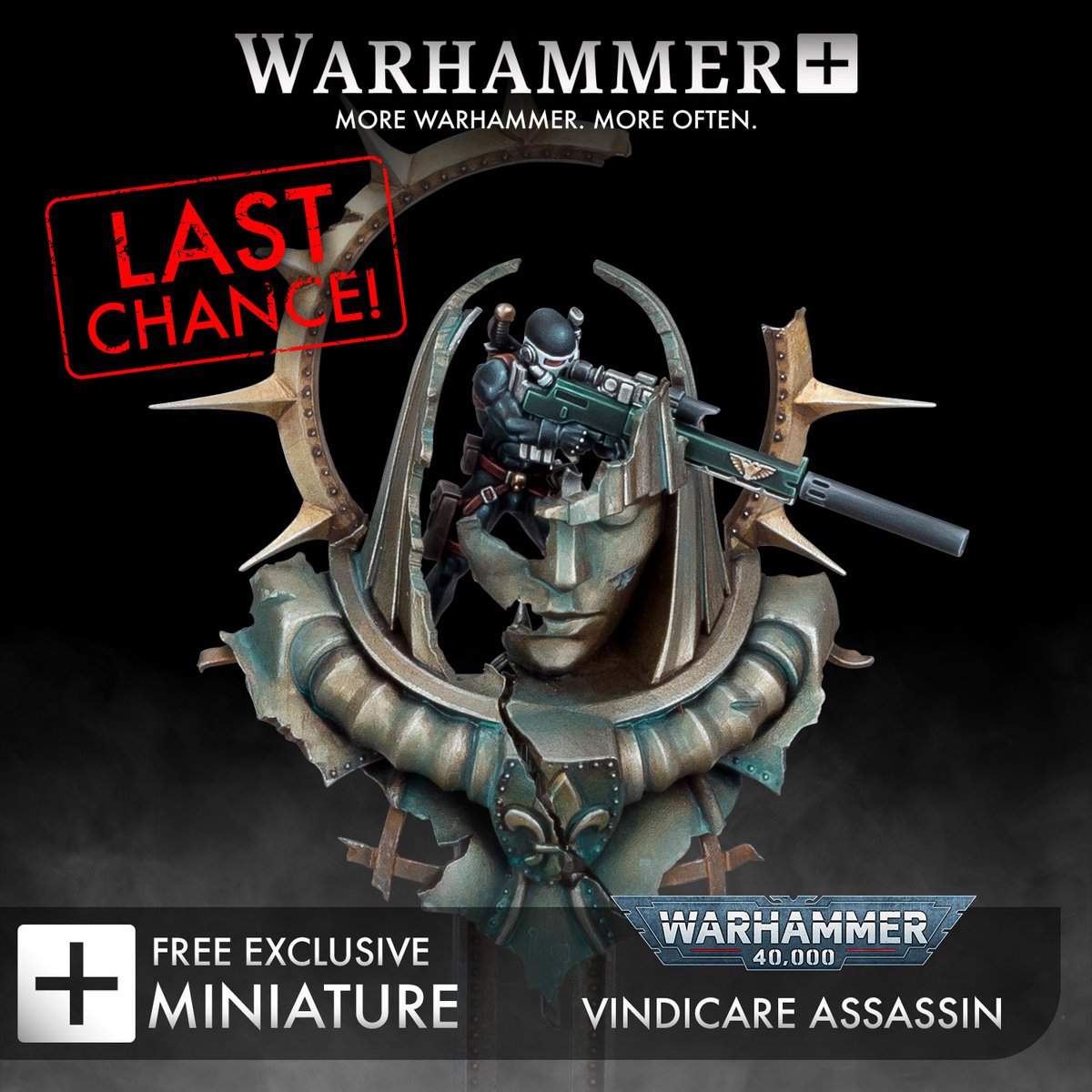 warhammer's tweet photo. If you're not a Warhammer+ subscriber, you're running out of time to sign up and be eligible to grab the incredible exclusive miniatures. Find out more here:  https://t.co/PazeEdCIVc 

#WarhammerCommunity #WarhammerPlus https://t.co/KvjsBH2UeG
