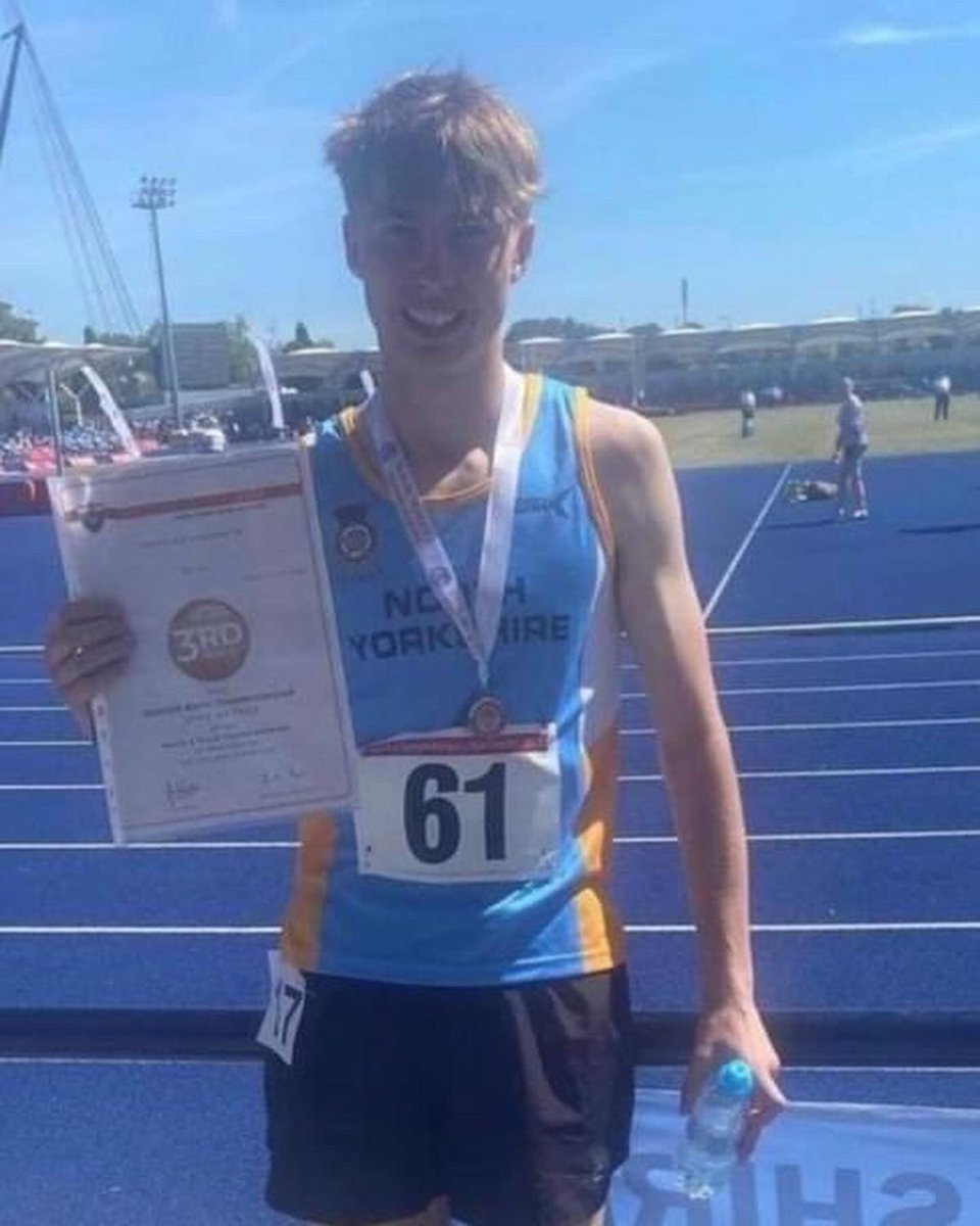 HGS6thForm's tweet photo. Congratulations to George Couttie who came 3rd in the English Schools Track & Field Championships Senior Boys 3000m. An amazing achievement as only 2 get picked from the whole of North Yorkshire. He’s off to the National Champs this weekend Best of luck George #SixthFormTalent https://t.co/3J53MPhjOK