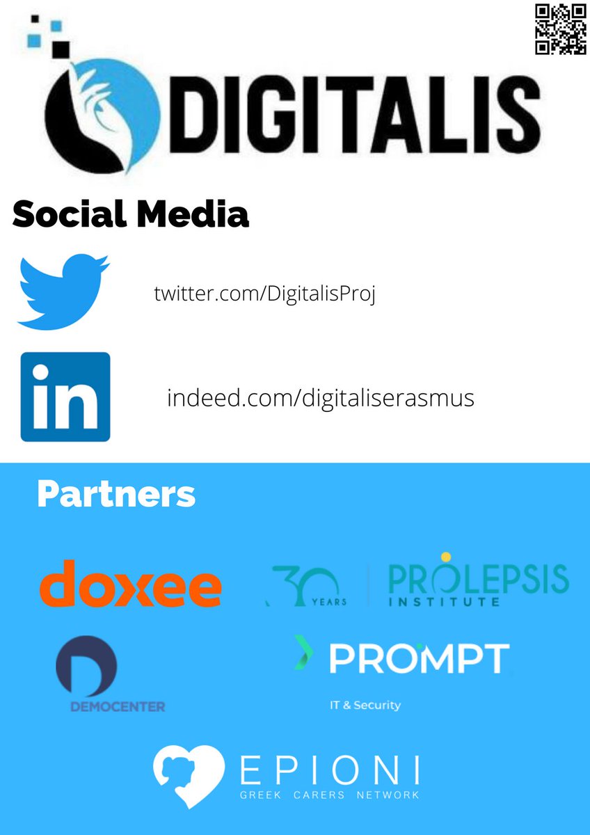 We are glad to collaborate with our partners from Greece, Italy, Hungary and Belgium for Digitalis project The aim of the project is to empower informal carers in their daily usage of digital healthcare services 
<a href="/epioni_ngo/">Greek Carers Network EPIONI</a>
<a href="/_Prolepsis/">Prolepsis</a>
@DoxeeInc
#digitalhealthliteracy