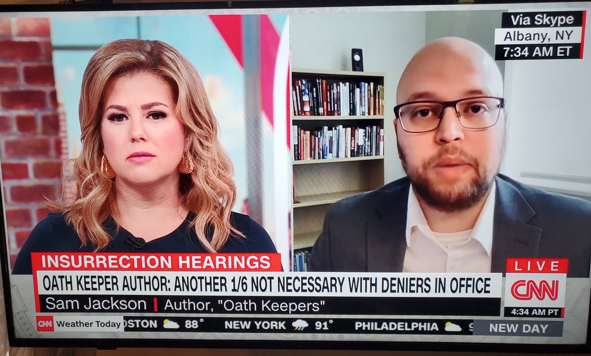 Sam Jackson of <a href="/UAlbanyCEHC/">CEHC</a> is live now on <a href="/CNN/">CNN</a> @NewDay to discuss the Oath Keepers, as an ex-spokesperson for the far-right extremist anti-government group is set to testify at the Jan. 6 committee hearing later today.