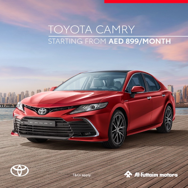 Toyota_UAE's tweet photo. Embark on a journey that defies expectations with the Toyota  Camry. Stir all senses and drive home our most ambitious Camry yet.