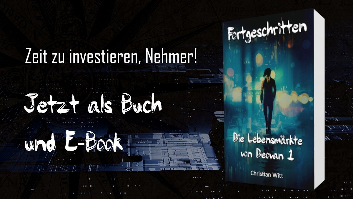 Investitionschancen für #Fortgeschrittene. Deovan 1 gibt es jetzt bei Amazon, Thalia, auf den Endmärkten und in allen digitalen Ecken des Multiversums als Buch und E-Book. Letzteres für die nächsten Wochen zum günstigen Geber-Preis von 4,99 Dominanten.

amazon.de/dp/B0B69KJRVR/…
