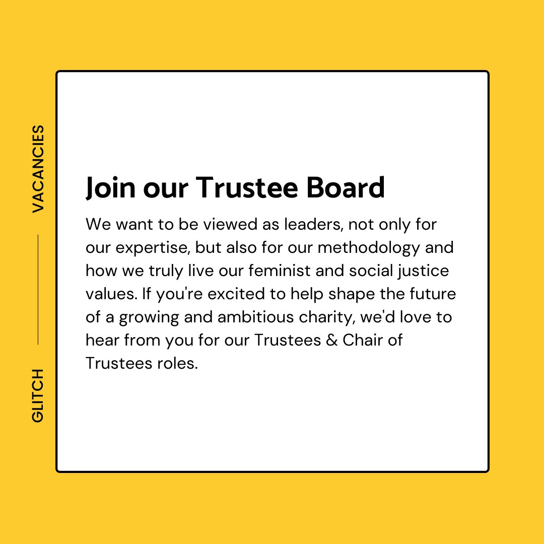 GlitchUK_'s tweet image. As a growing charity whose voice reaches tech companies, change makers &amp;amp; the wider public, we are making waves in the online space. If you have time to invest in working with our small but mighty team we would love to hear from you! 

Full details here: glitchcharity.co.uk/vacancies/