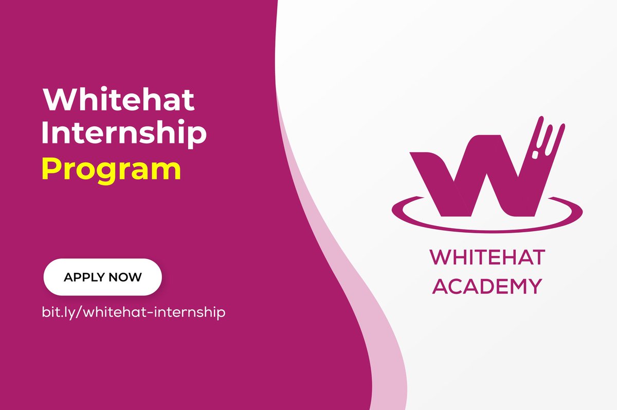 Whitehat_Ng's tweet photo. Are you looking for internship opportunity?
If yes, Intern with us at โฆ@Whitehat_Ngโฉ.
Fill the form below to get started: https://t.co/zb84fvkC6T
#phtech #100daysofcode #technewbie #internship #portharcourt https://t.co/u3ibF7YJYm