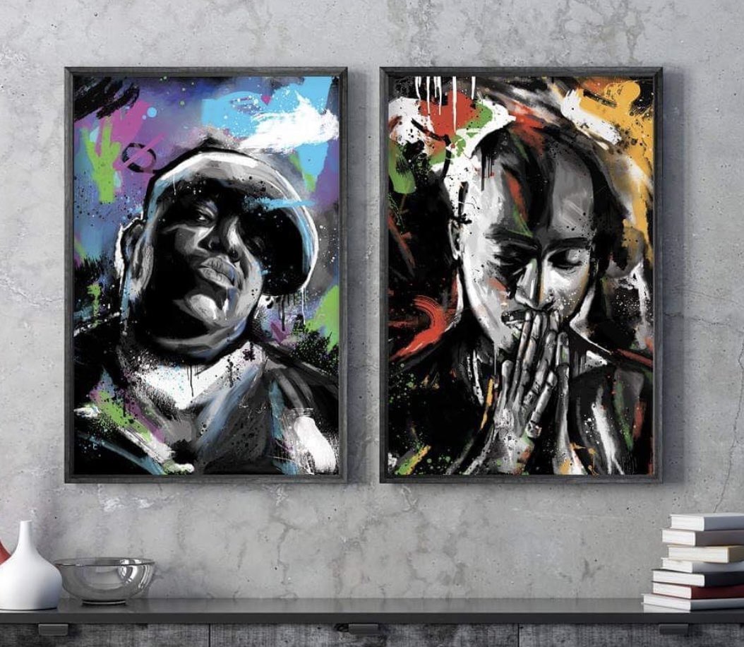 Biggie &amp; Tupac 🎤

If you could only listen to one of them, who would it be? 🎶

Original artwork throwback by Ben <a href="/chroma_world/">Chrxma</a> 🎨
