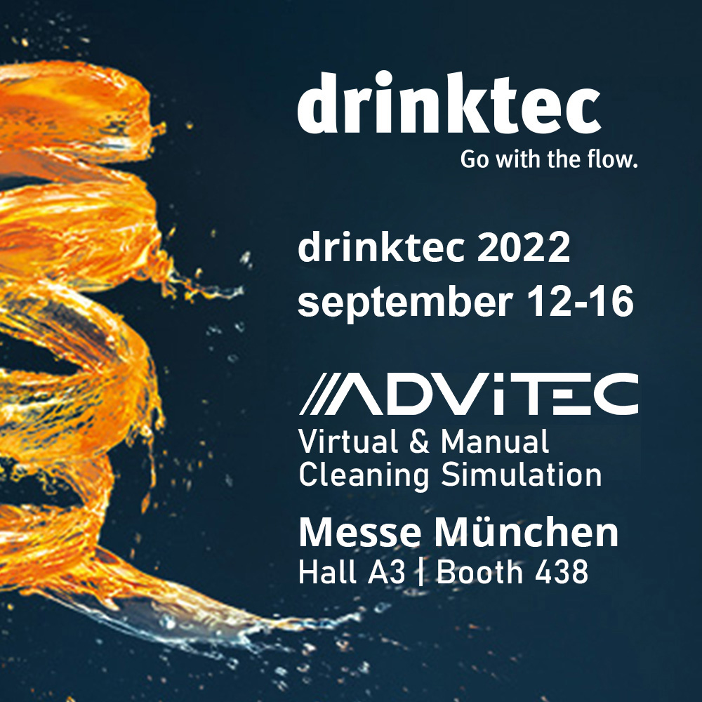 Save the date, we see you soon | #ADVITEC with #ADVISIM3D and the AR-based cleaning lance #CleanAssist at drinktec 2022. Test both live at our booth 438 in hall A3. Book your appointment to get to know each other advisim3d.com/contact.html