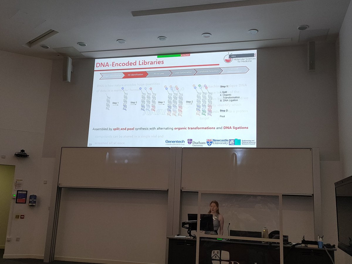 Ruth_Walks's tweet photo. Really fascinating talk by @catsalvini #mosmed2022 I can't wait to see how it progresses in the future!
▶️ Successful design and development of a novel DNA-encoded library 
▶️ Identifying a novel hit in the "NuDEL soup"
#phd #scicomm #DNAencodedlibraries https://t.co/2g6a44vK9v