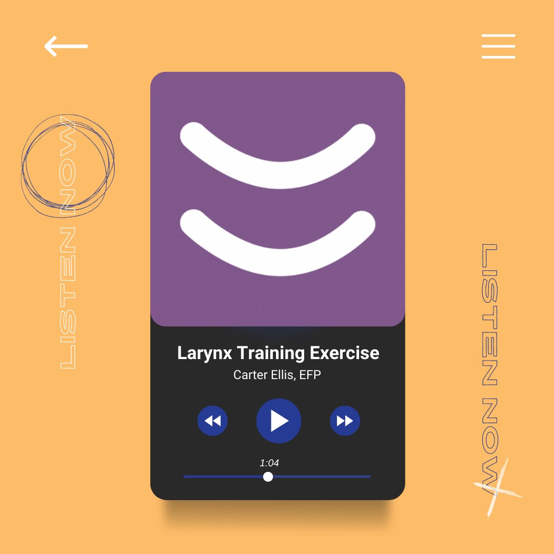 #trainittuesday Train your voice today with this short audio exercise for high larynx! Listen in our app Estill Exercises! #estillvoice #voicelesson 

Apple: apple.co/3tFwilZ
Android: bit.ly/3c1ypuF