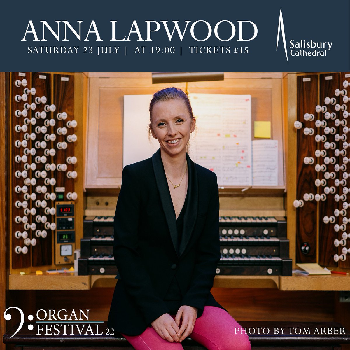 On Saturday 23 July, internationally-renowned musician Anna Lapwood joins us for a special classical concert as part of our 2022 Organ Festival: bit.ly/3N5wnbX #OrganFestival22 #SalisburyCathedral #FatherWillisOrgan #CathedralOrgan #LiveOrganMusic #CathedralMusic