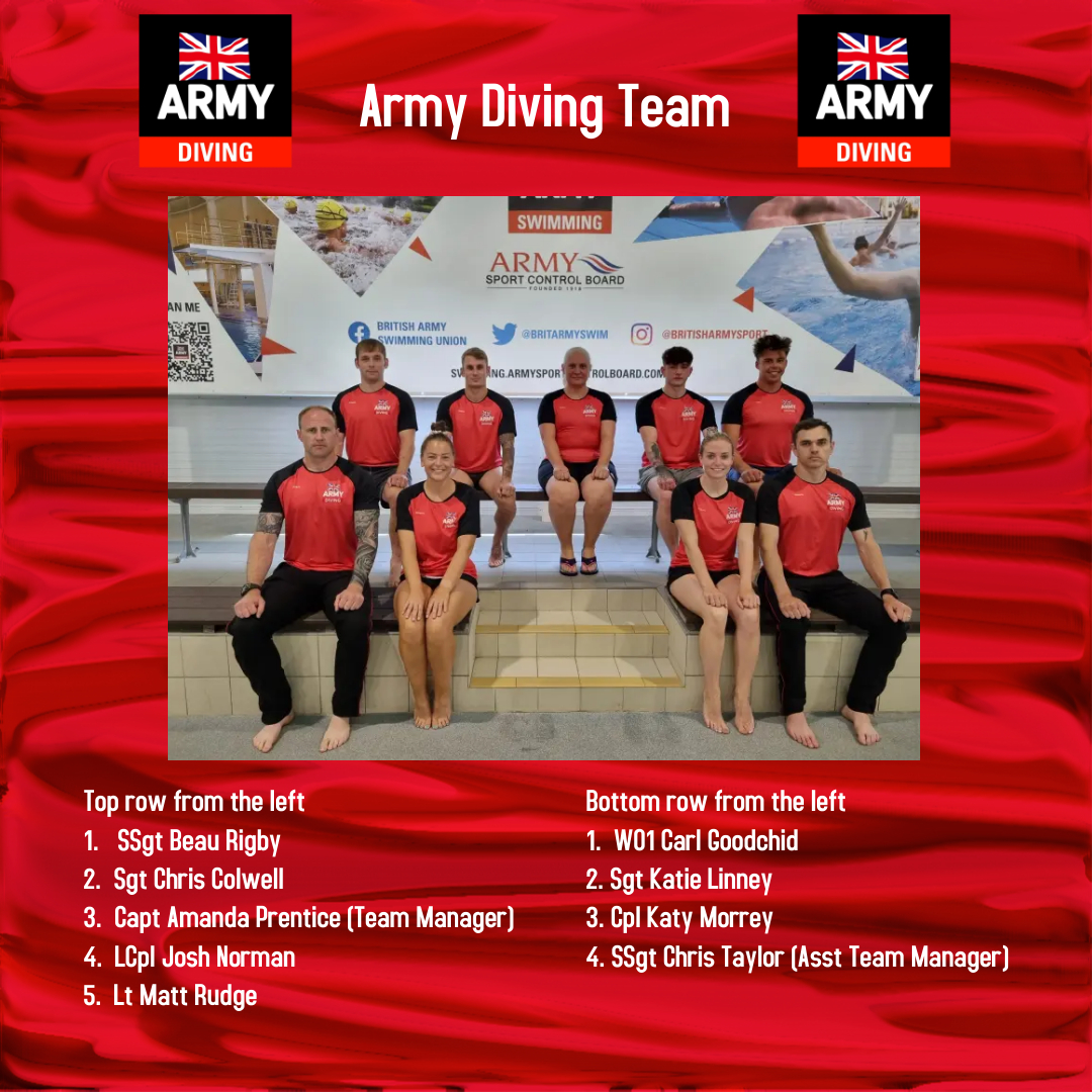 armyaquatics's tweet photo. The Army Diving Team are competing in the Inter Service Diving Championships 2022 today in Aldershot. Good luck to all the competitors. Go Army
@ArmySportASCB
#InterServiceDiving
#ArmyDiving https://t.co/4g9GgiJ1Kz