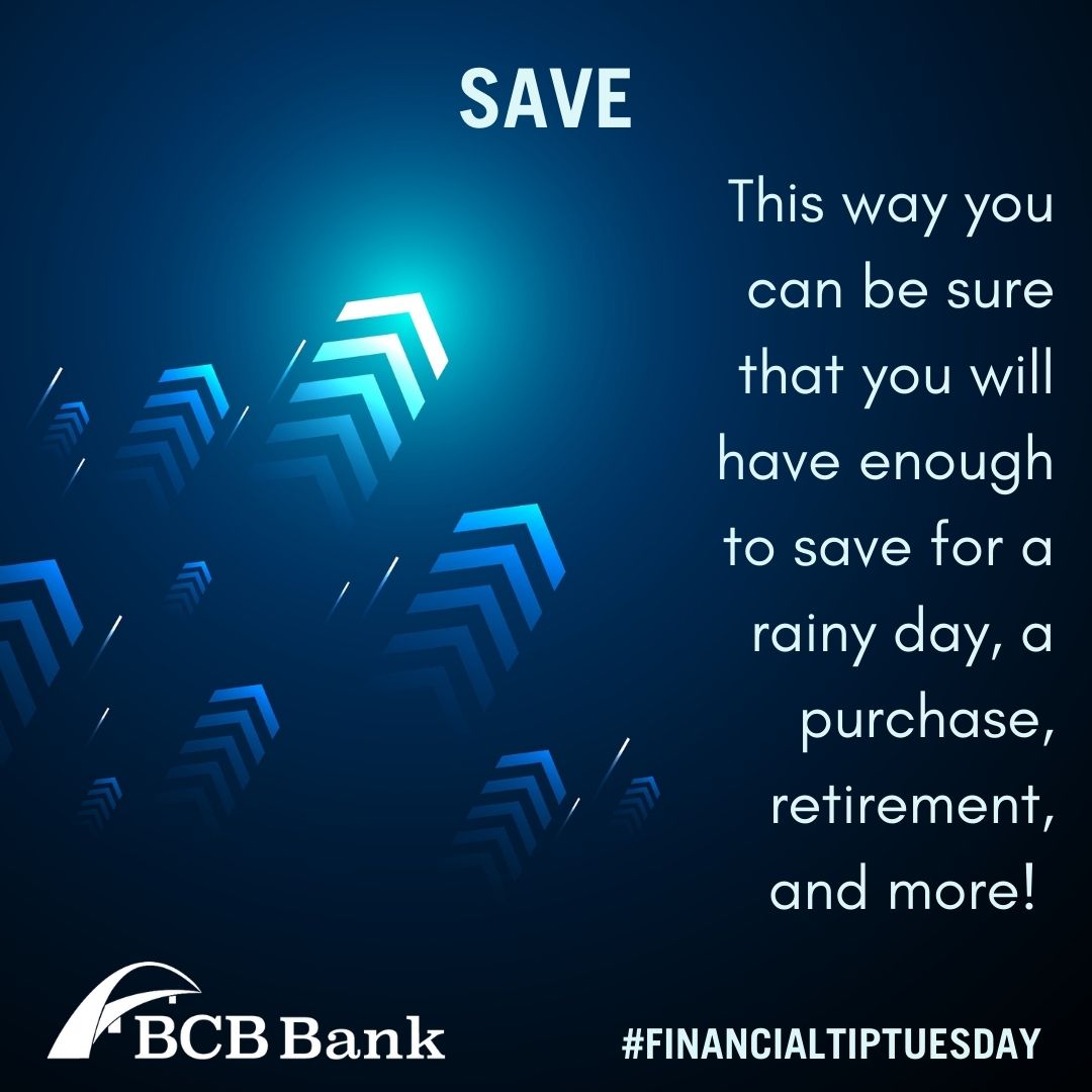 BCB_Bank's tweet photo. #FinancialTip
.
.
.
#BankwithBCB #Tuesday #CommunityStrong #YourCommunityBank #financialwellness #BCBCommunityBank #CommunityBanking #MakingAnImpact #Banking https://t.co/2SAy28DE6G