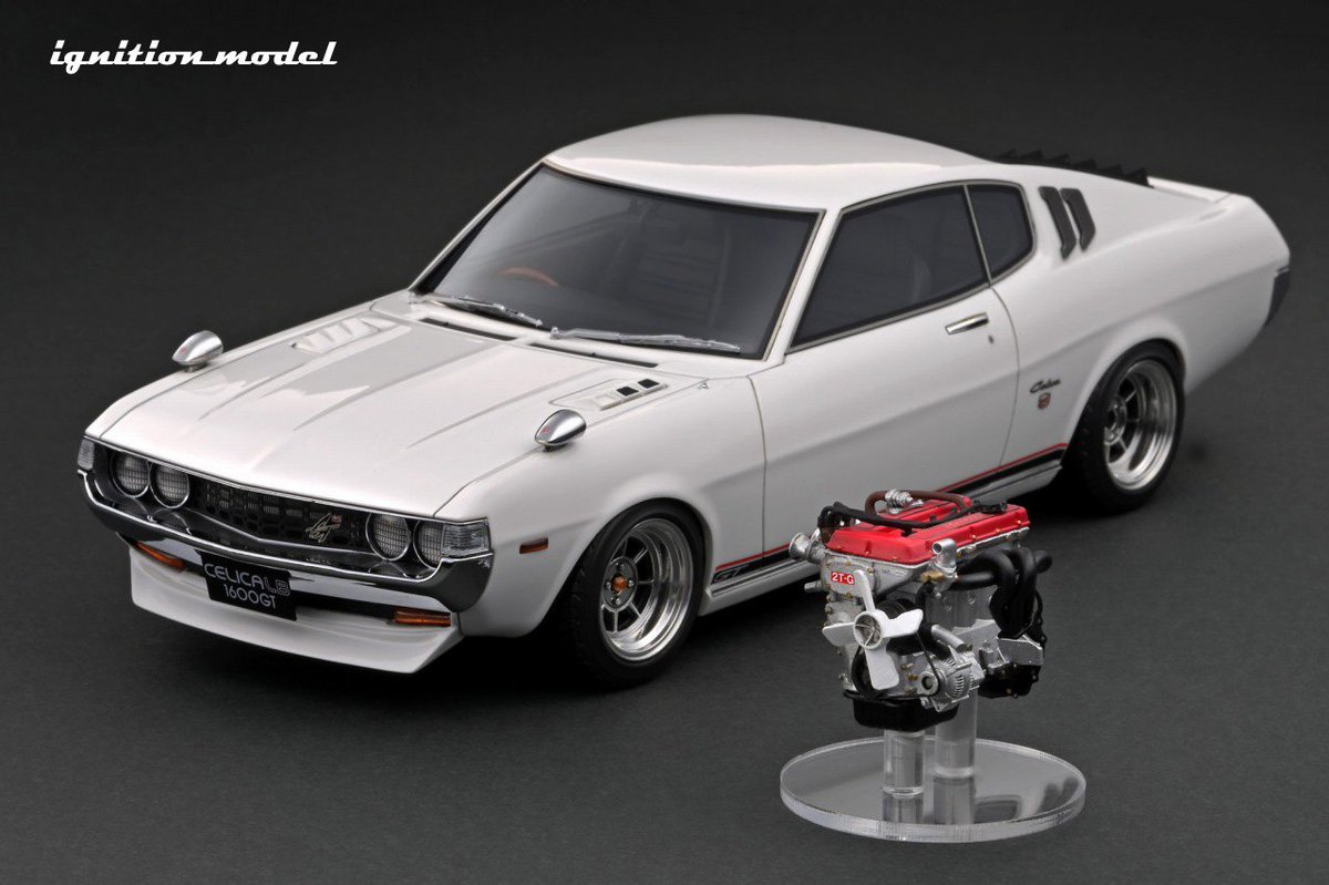 ignition_model's tweet photo. IG online shop special! 
1/18 Toyota Celica 1600GT LB (TA27)  White  With Engine
Order open on 22:00PM Tuesday 19th July (Hong Kong time zone, UTC+8)

https://t.co/WT6hmwDBRH

#ignitionmodel #イグニッションモデル 
#118scale #toyota #celica #ta27 #2tg  
#jdm #tuningcar https://t.co/gIB1w1BoAh