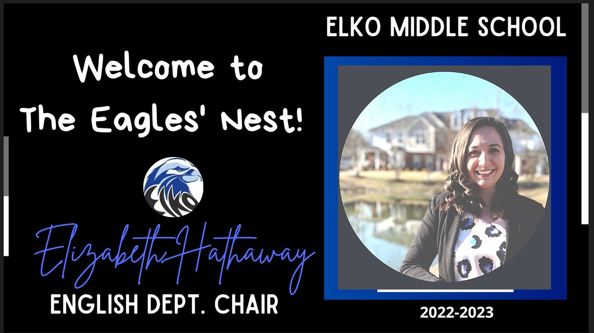 ElkoMiddle's tweet photo. Welcome to Team ELKO, Ms. Hathaway! #Englishrocks #eaglenation @HenricoSchools https://t.co/Qv27YE56AF