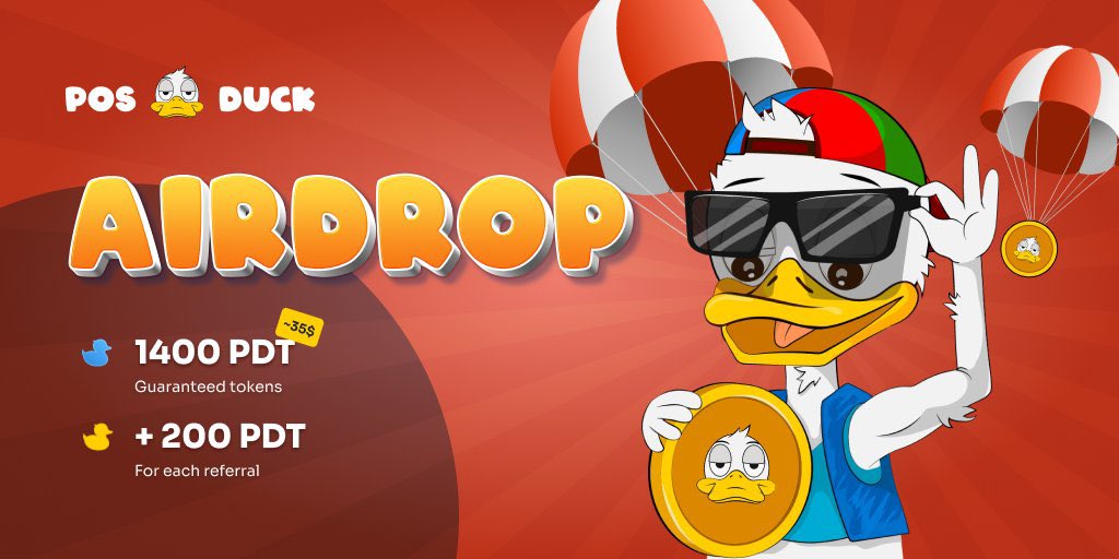 airDropAnaList's tweet photo. 🔥 #POSDUCK AIRDROP CAMPAIGN ​🔥

💰 Reward: 1400+ $PDT (≈35$)
👑 Winner: All Users
📅 End Date: July 18

 🎁Join Now: https://t.co/hOMbpbe2co

#NFTCommunity #NFTs #NFTProject #NFTStaking https://t.co/bCxAaqEj4m