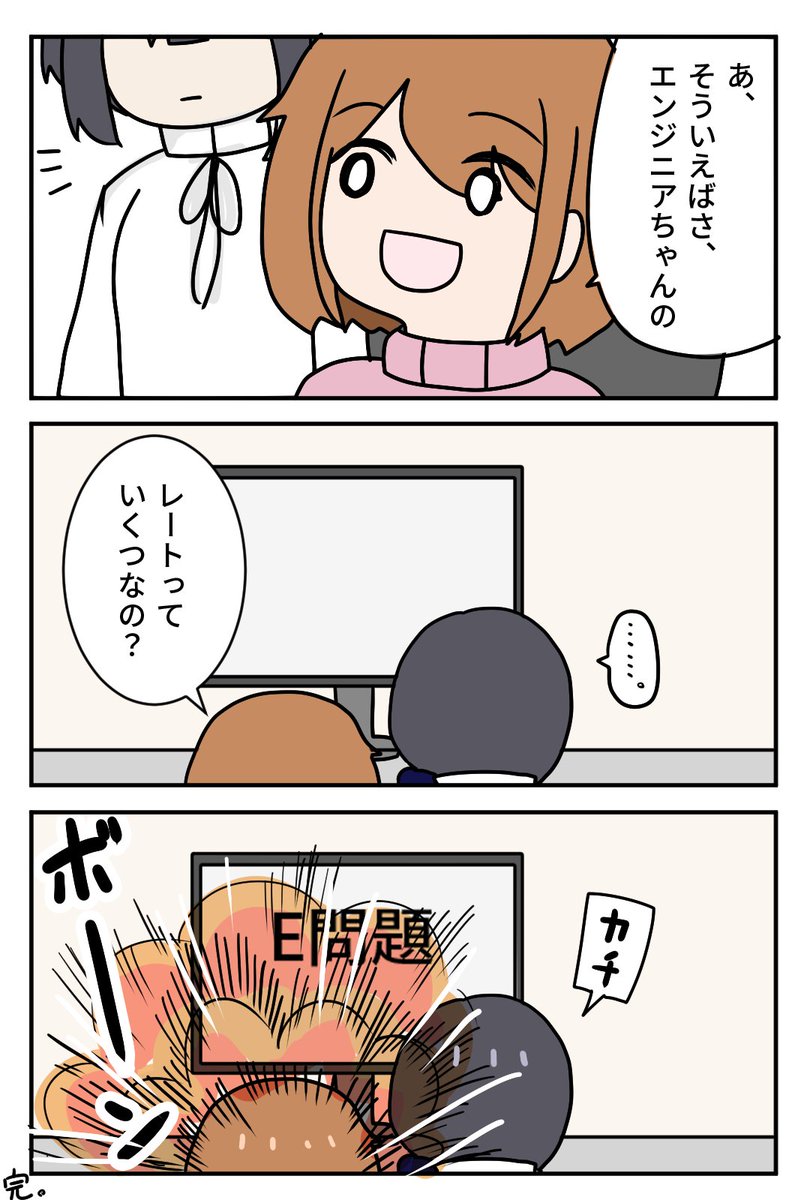 競技プログラミングの問題を1問解けたかけだしちゃんと、エンジニアちゃんの絵日記です🖥️💪3/3 