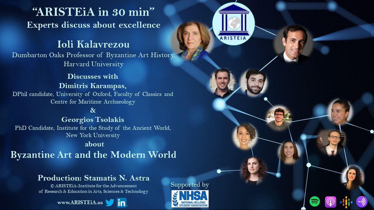 <a href="/Aristeia_US/">ARISTEiA</a> in 30' #podcast : "Byzantine Art and the Modern World", the new podcast w/ Ioli Kalavrezou, Dumbarton Oaks Professor of Byzantine Art History at Harvard University, Dimitris Karampas &amp; Georgios Tsolakis🔊bit.ly/3yQdjuC
#aristeiaus