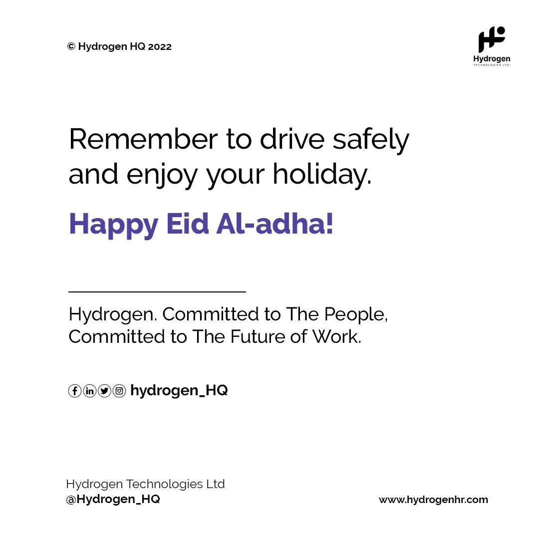hydrogen_HQ's tweet photo. Remember to drive safely and enjoy your holiday.
Happy Eid Al-adha!
Hydrogen. Committed to The People, Committed to The Future of Work.
#parks #ibadan #HOLIDAY #agodi #iita #iita #bowerstower #UI #uizoo @universityofibadan @studentsunionui #zoo #Holidays #EidAdhaMubarak https://t.co/RQoATWkOj4
