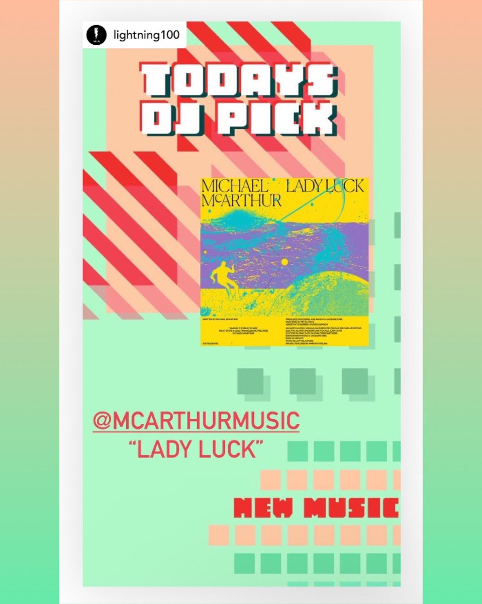 TransoceanicRec's tweet photo. Michael McArthur's "Lady Luck" is Today's DJ Pick at @Lightning100!⚡️🎶 

#mcarthurmusic #djpicks #WRLT #jacquireking #transoceanicrecords #soundlymusic #michaelmcarthur #pickoftheday #nashville https://t.co/2S8R3NRUtl