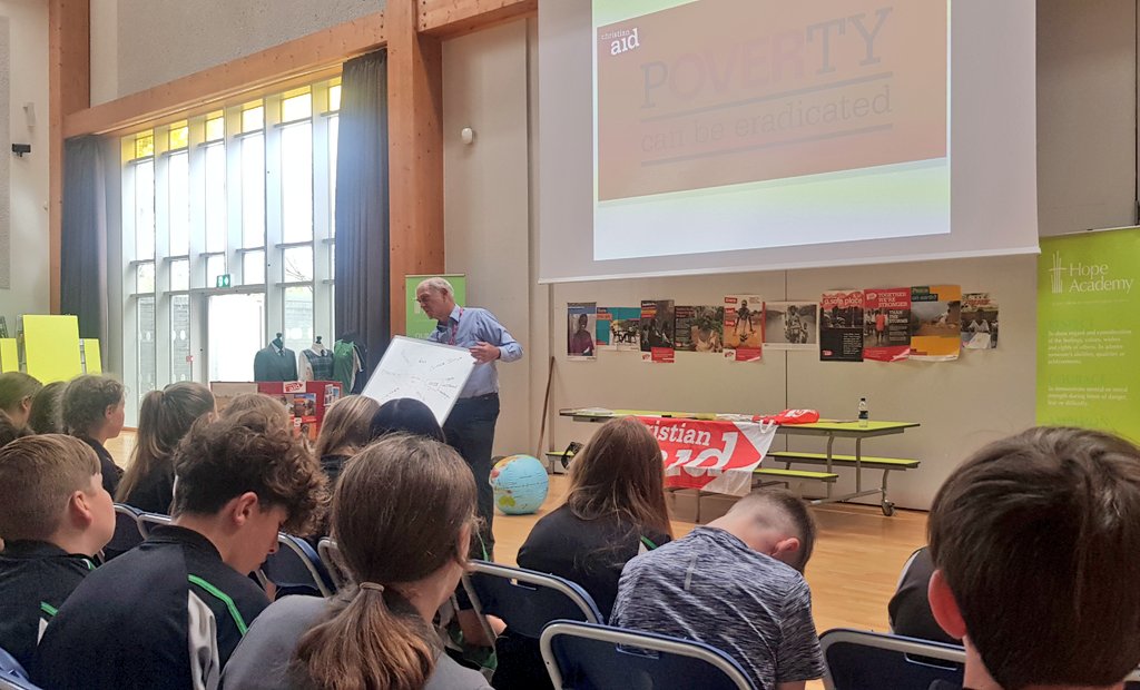 HopeChaplain's tweet photo. We had John from @christian_aid with us this morning to give the last of the presentations about the work they do around the world. Y8 asked and answered many questions, and discovered a lot of information about what Christian Aid do! Thank you John for sharing your knowledge! 😊 https://t.co/cuAFU1Z7xV
