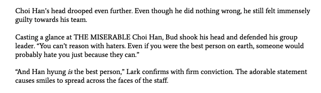 shigahands's tweet photo. When you forget to turn off caps lock before editing LMAO
THE MISERABLE Choi Han... Capitalized misery. Much sadge. https://t.co/hmq0aMfRyJ