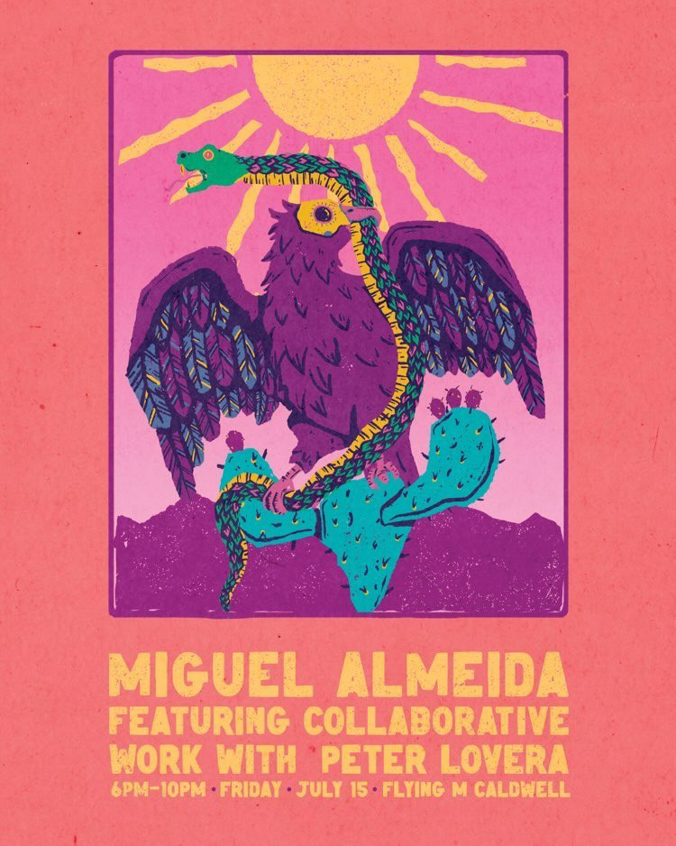 This Friday <a href="/miguelalmeida/">Miguel Almeida</a>.art will be having an art show featuring collaborative work with @loveralobo at Flying M in Caldwell. Miguel will be holding a raffle to support the Heat and Smoke Relief Fund.

Come out and support these amazing artists and our Heat and Smoke fund.