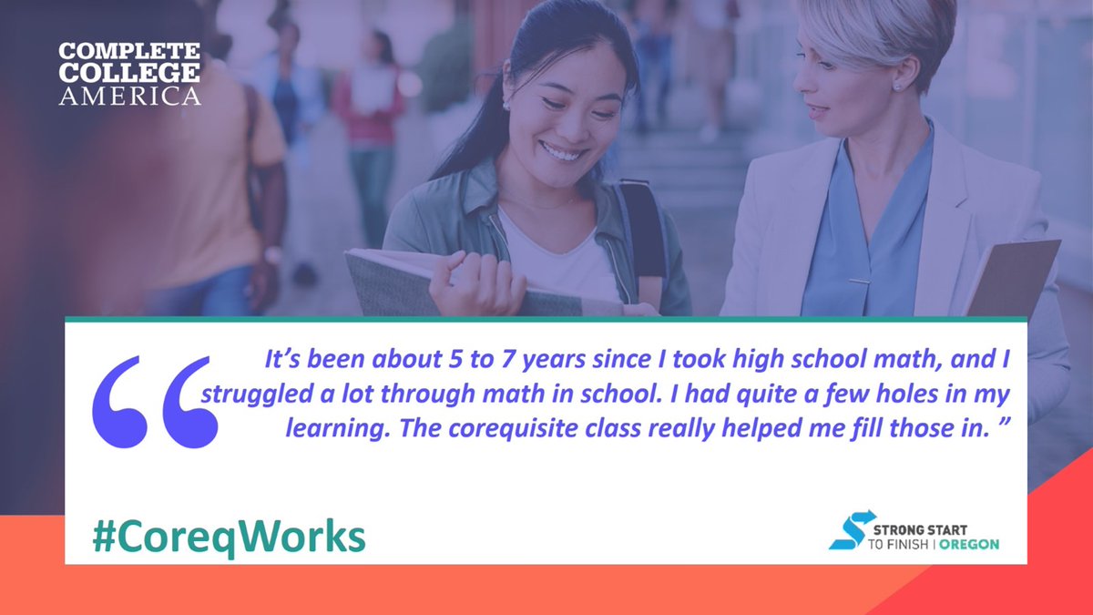 CompleteCollege's tweet photo. #CoreqWorks #CCAStudentVoices #Oregon @_Strong_Start https://t.co/Os7fQoDX07