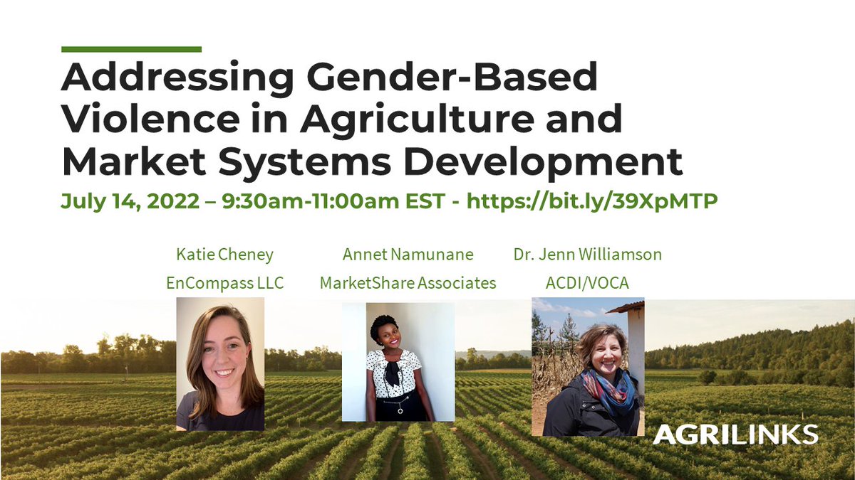 The <a href="/FeedtheFuture/">Feed the Future</a> Advancing Women’s Empowerment (AWE) program is launching a new Toolkit to Address Gender-based Violence in Agriculture and Market Systems Development on July 14, 2022 (9:30 – 11:00am EDT) with <a href="/Agrilinks/">Agrilinks</a>.

Register and join us! agrilinks.org/events/address…