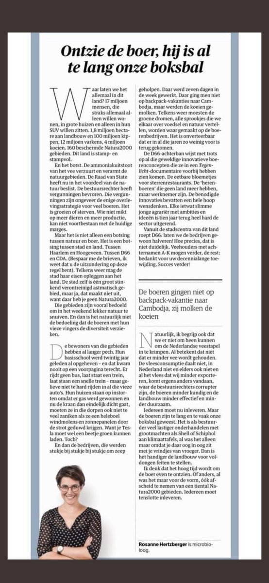 Wat een feest der herkenning deze column van @ryhertzberger!!! Jammer dat de constateringen zó waar zijn… #Trotsopdeboer #stikstof