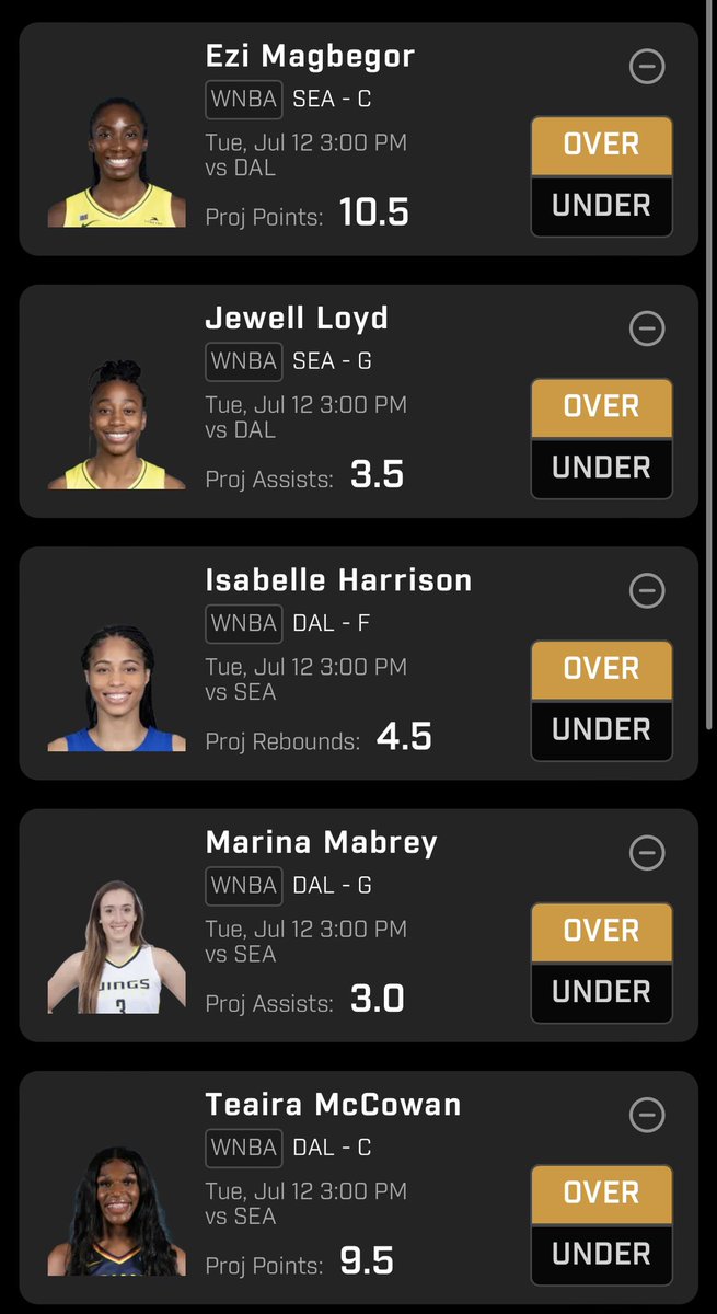 Lique_Betz's tweet photo. First plays for the early game. Playing light due it to being the first game back from All star break. Good luck everyone! #Prizepicks #UnderdogFantasy #GamblingTwitter #PlayerProps #fantasypts
#DFS #WNBA https://t.co/WtG4IqOBei