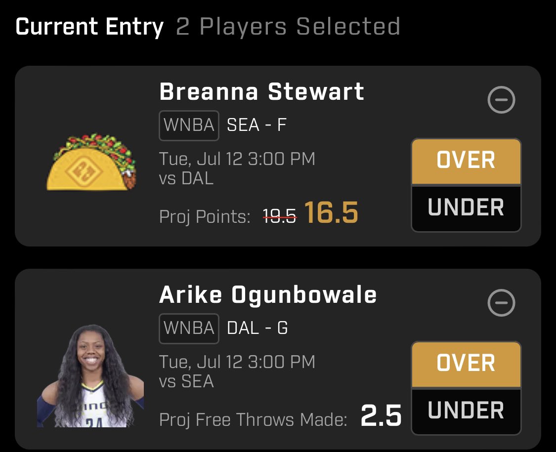 Lique_Betz's tweet photo. First plays for the early game. Playing light due it to being the first game back from All star break. Good luck everyone! #Prizepicks #UnderdogFantasy #GamblingTwitter #PlayerProps #fantasypts
#DFS #WNBA https://t.co/WtG4IqOBei