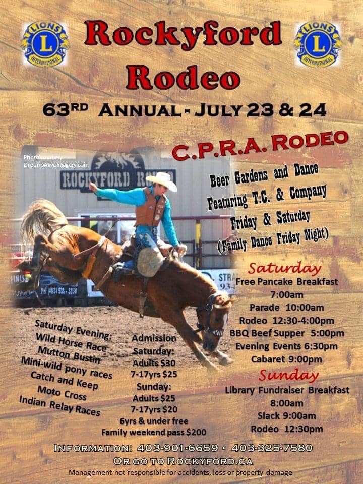 prorodeocanada's tweet photo. The 63rd Annual Rockyford Rodeo is coming up July 23 & 24th!
Join all the fun they have planned for the whole family.
#prorodeocanada #rodeoisback #cpra #rockyford #alberta https://t.co/RTNU6fA2HR