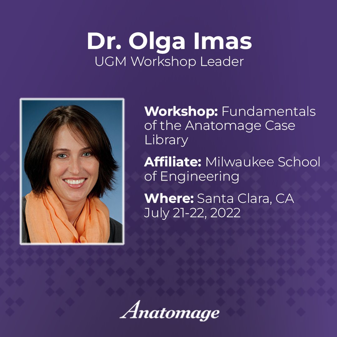 Anatomage's tweet image. Join Dr. Olga Imas from @MSOE for a workshop to investigate the workflow and features of the Anatomage Table&apos;s case library and how they are applicable for #science, #engineering, and #medicalprogram faculty. #UGM2022

See schedule for Olga Imas workshops: bit.ly/3P4nIIH
