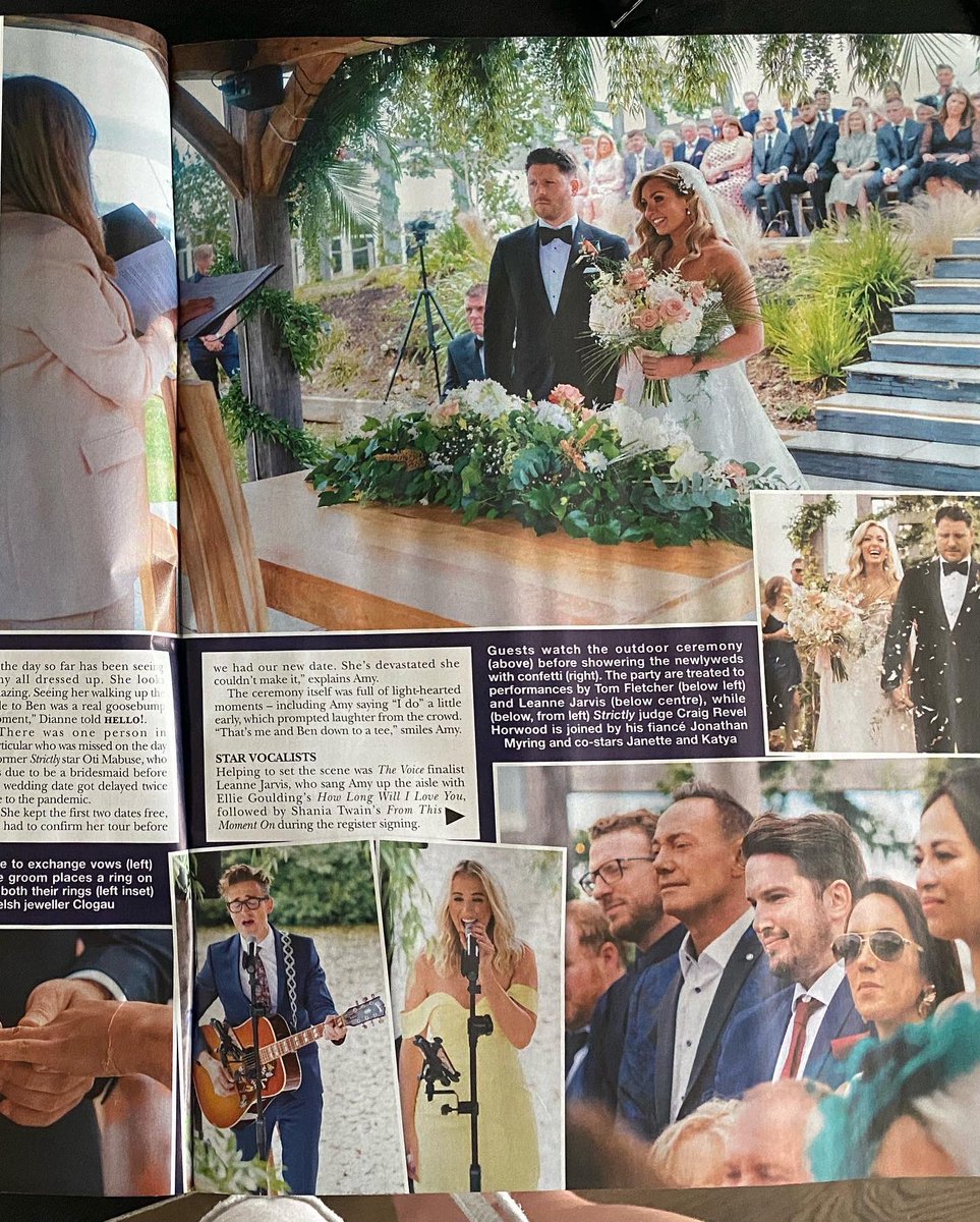 Wow,what an incredible wedding it was. So so happy for you <a href="/dowden_amy/">Amy Dowden</a> and Ben.I remember speaking about this day when we were on tour and so glad you’ve finally tied the knot. It was a spectacular wedding and was my honour to sing for you.Thanks for having us! <a href="/hellomag/">HELLO!</a> out now!
