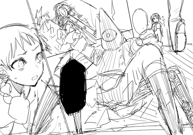 人間のいない国の第一話の時何回か書き直しがあったんだけど
アクション漫画っぽいってことでボツくらったものの個人的に好きなので供養(アクション得意ではないのにアクション漫画っぽい構図が好き) 