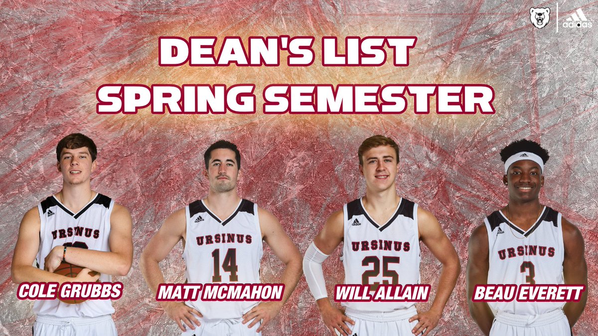 UrsinusMBB's tweet photo. Congratulations to Cole Grubbs, Matt McMahon '22, Will Allain, Beau Everett, &amp; our manager Katie Rogers for making the 2022 spring semester Dean's List!📚

#𝙁𝘼𝙈𝙄𝙇𝙔 // #upthebears // #d3hoops https://t.co/CZjdCoSeoq