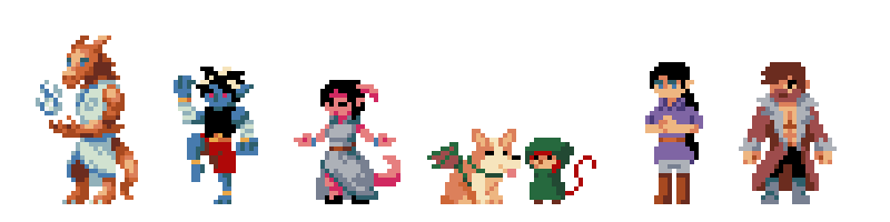 Pizzadramon's tweet photo. What's up #PortfolioDay people! I'm Tom, and I do all kinds of #pixelart, though I specialize in low-res/GB-style characters. :D https://t.co/xgCdB3wJMW
