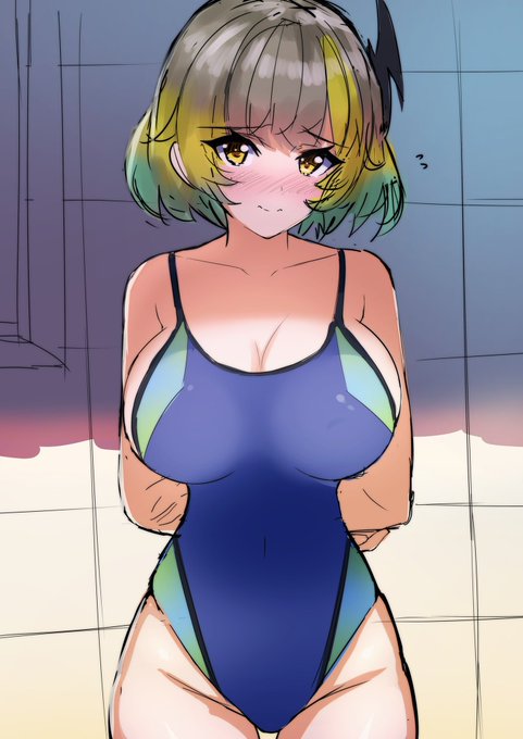 学校のプールで言われた通り競泳水着を着て現れてくれるアーシュちゃん概念 