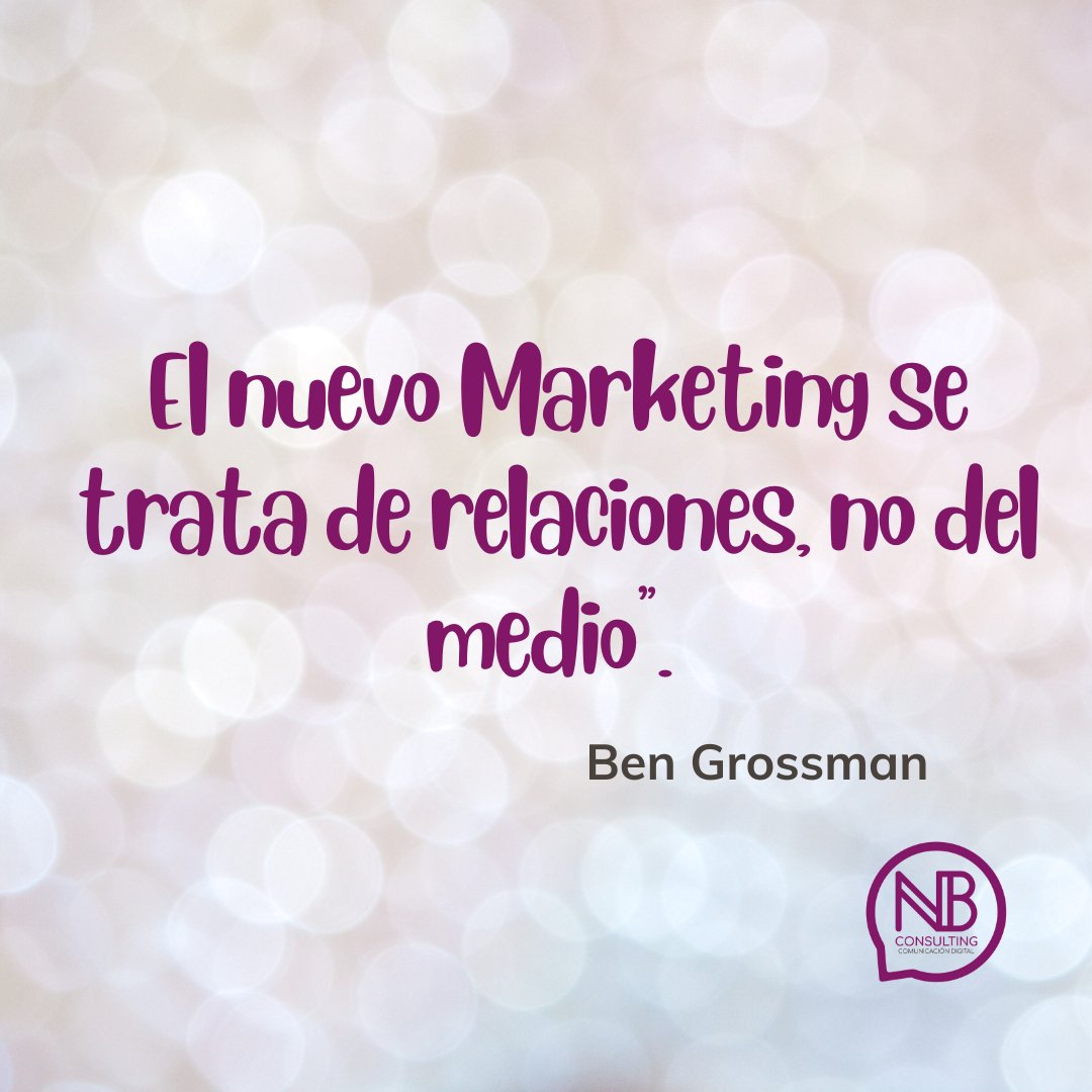 nbconsultingmx's tweet photo. 👩‍💻El Nuevo Marketing se trata de relaciones, no del medio”. Ben Grossman

#FraseDelDía #FraseMKT #FrasesMarketing #RedesSociales #redesosocialesparaemprendedores #emprendedora https://t.co/UHbxlHs3S3