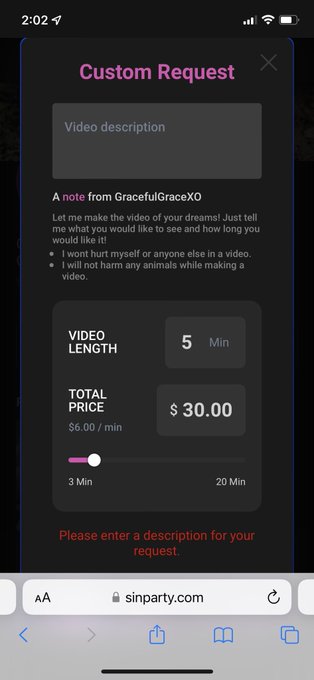 You can buy my pre made videos or request a custom from me on SINPARTY!💕 want monthly content? Subscribe<a href="/tag/footfetish"class="tags"><span>#footfetish</span></a><a href="/tag/sinparty"class="tags"><span>#sinparty</span></a>