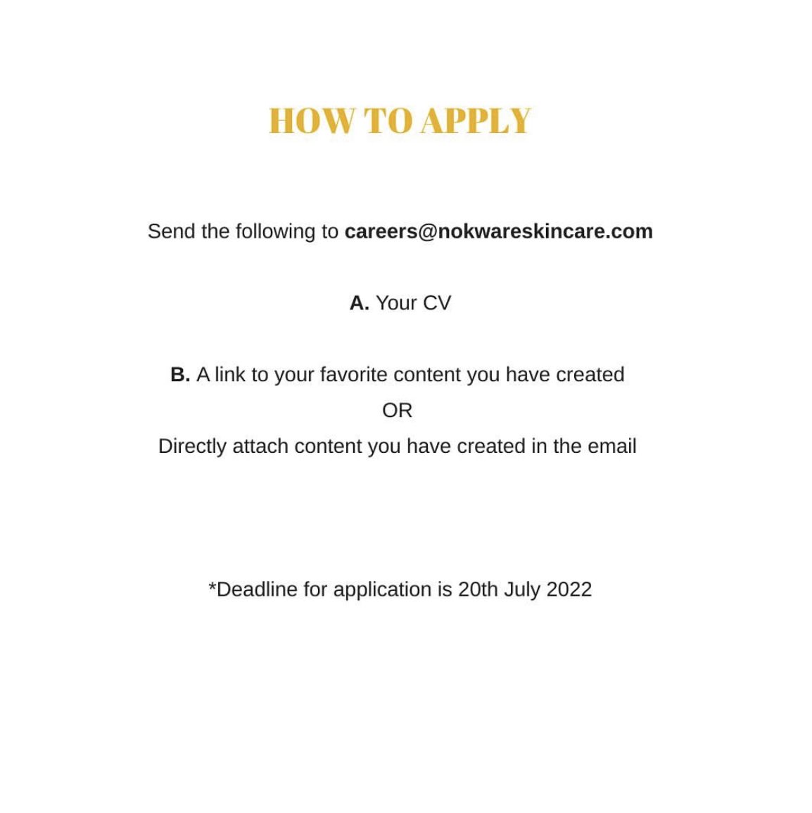 Nokware Skincare (@nokwareskincare) on Twitter photo Weโre hiring!! Check out the post below and send all relevant documents to careers@nokwareskincare.com Weโre hiring!! Check out the post below and send all relevant documents to careers@nokwareskincare.com